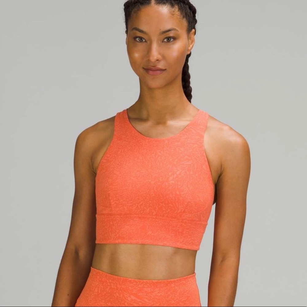 Lululemon Wunder Train Long Line Bra crunch warm coral 4
